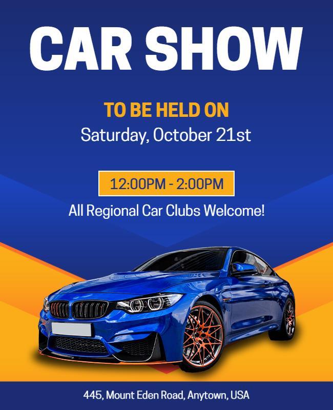 Regional Car Club Show Event Flyer Template