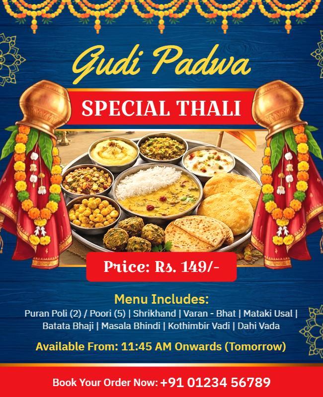 Regional Food Festival Gudi Padwa Poster Template