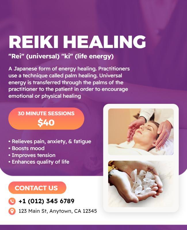 Reiki Healing Therapy Session Flyer Template