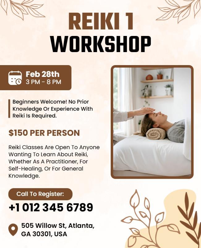 Reiki Healing Workshop Flyer Template