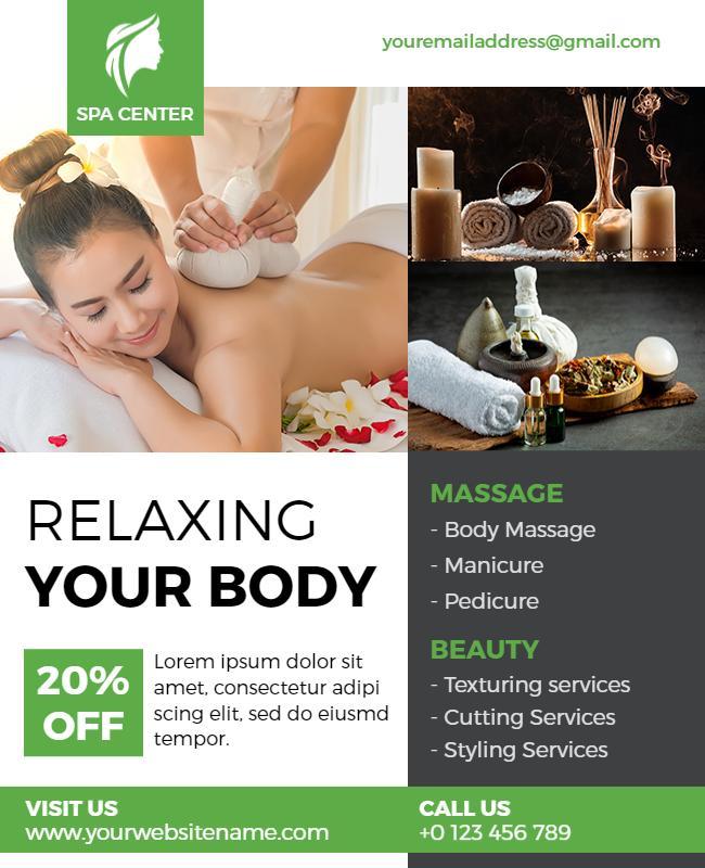 Relax Your Body Spa Flyer Template