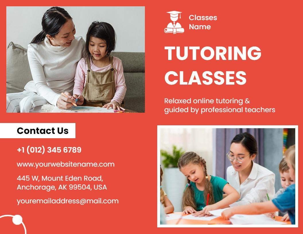 Relaxed Online Tutoring Classes for Kids Brochure Template
