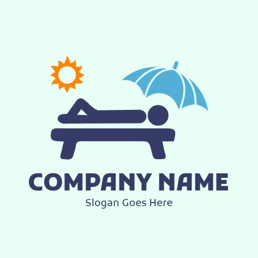 Relaxing Beach Chair Design for Leisure Company Logo Template