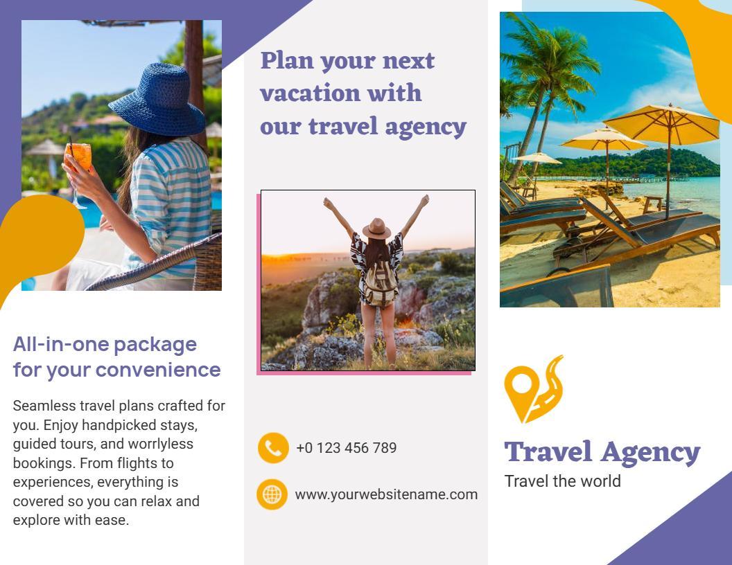 Relaxing Beach Vacation Travel Agency Brochure Template