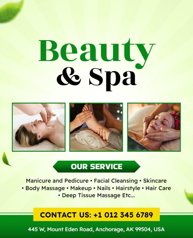 Relaxing Beauty and Spa Services Flyer Template