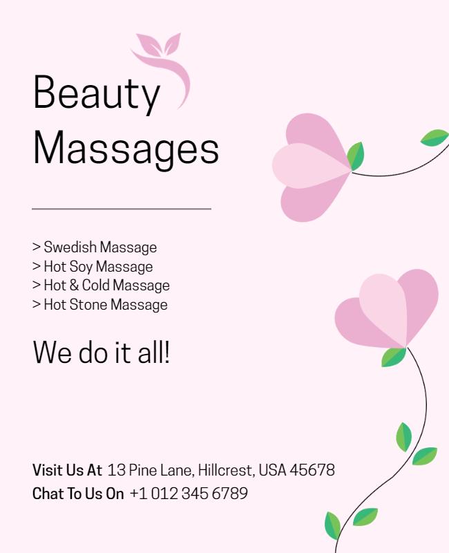 Relaxing Beauty Massage Services Flyer Template