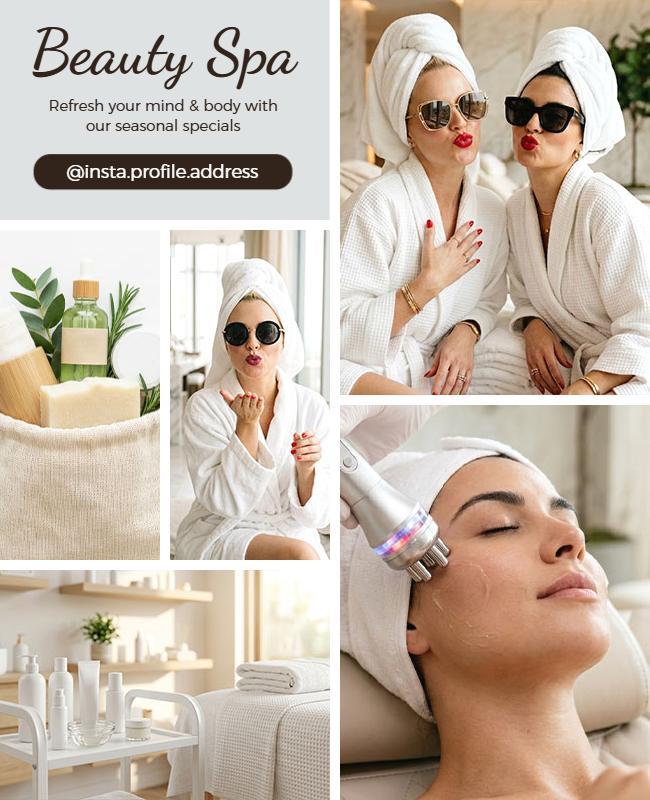 Relaxing Beauty Spa Photo Collage Poster Template