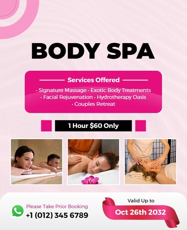 Relaxing Body Spa Services Promo Flyer Template