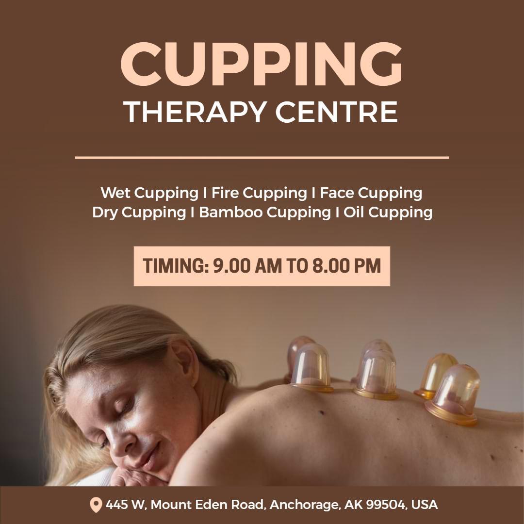 Relaxing Cupping Therapy Center Services Promotion Ad Template