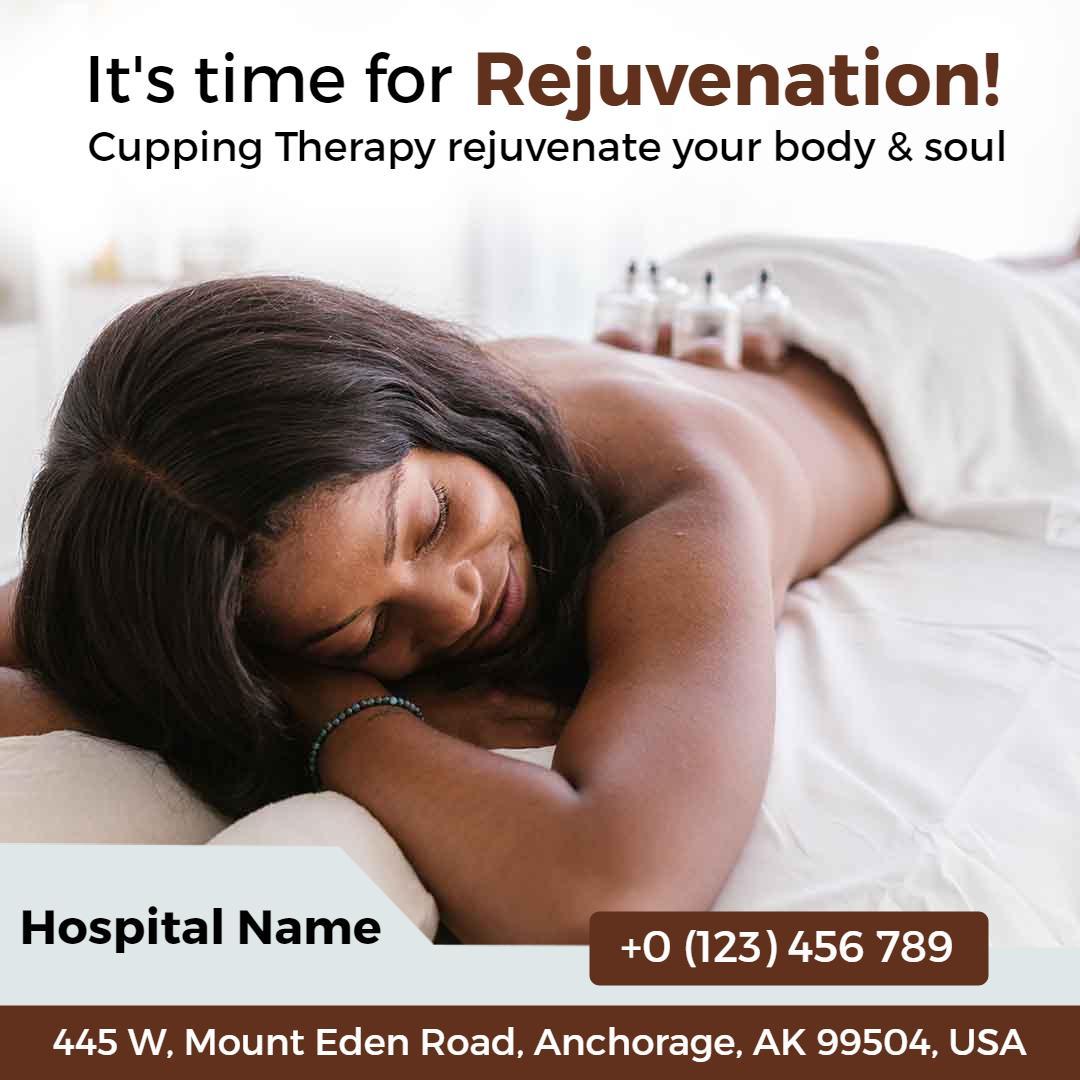 Relaxing Cupping Therapy for Body Rejuvenation Ad Template