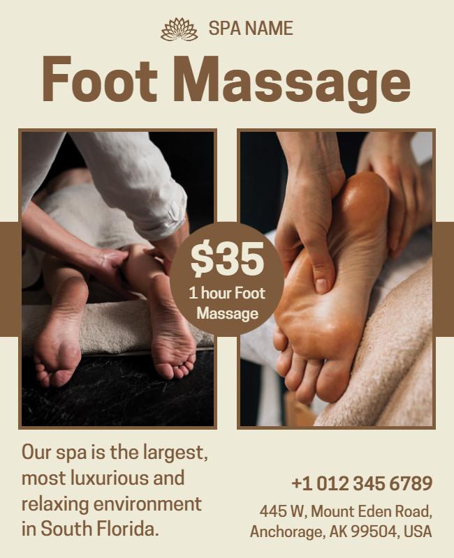 Relaxing Foot Massage Service Flyer Template