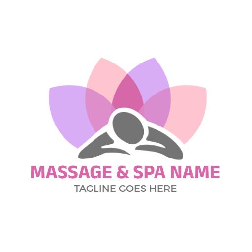 Relaxing Lavender and Pink Massage Spa Experience Logo Template