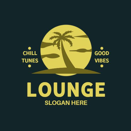 Relaxing Palm Tree Design Symbolizing Chill Lounge Atmosphere Logo Template