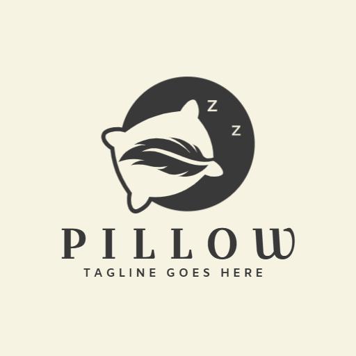 Relaxing Soft Pillow Design Emphasizing Comfort and Sleep Logo Template