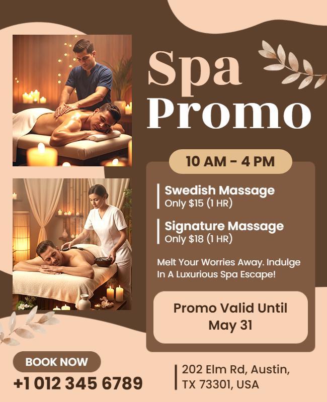 Relaxing Spa Experience Promo Flyer Template
