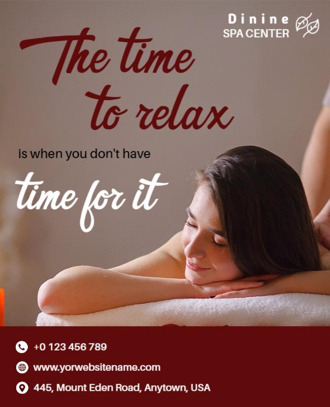 Relaxing Spa Experience with Calming Brown Tones Poster Template