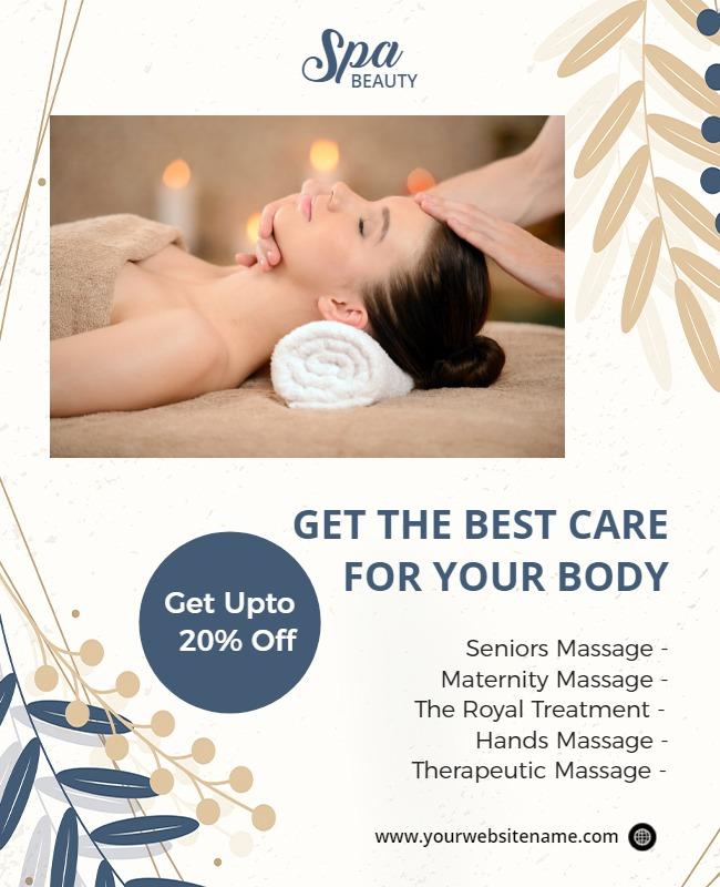 Relaxing Spa Massage Services Flyer Template