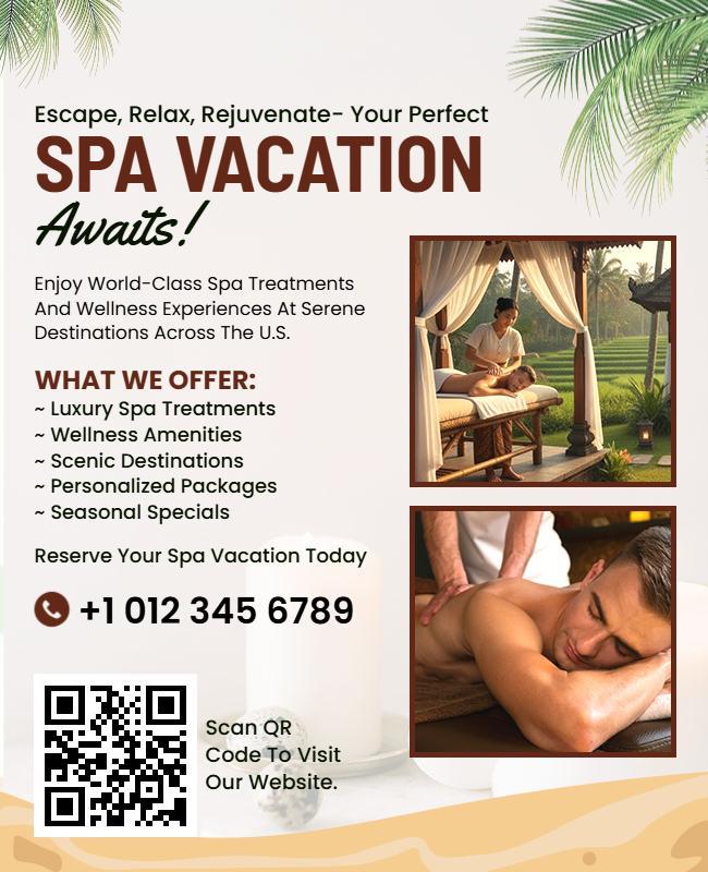 Relaxing Spa Vacation Promotion Flyer Template