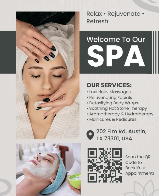 Relaxing Spa Wellness Services Promotion Flyer Template