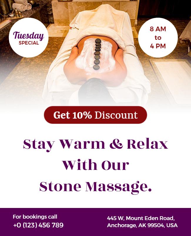 Relaxing Stone Massage Promotion Flyer Template