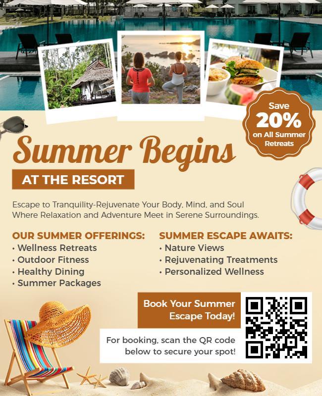 Relaxing Summer Escape at the Resort Wellness Retreat Poster Template