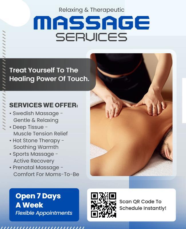 Relaxing Therapeutic Massage Services Flyer Template