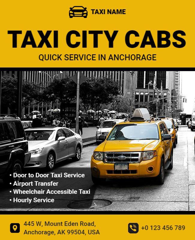 Reliable Anchorage Taxi Service Flyer Template