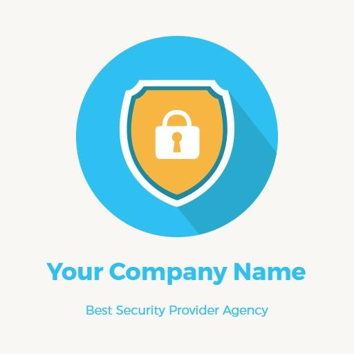 Reliable Blue and Yellow Shield Design for Security Agency Logo Template
