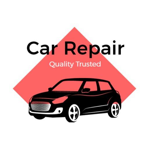 Reliable Car Repair Services with Modern Black Vehicle Logo Template