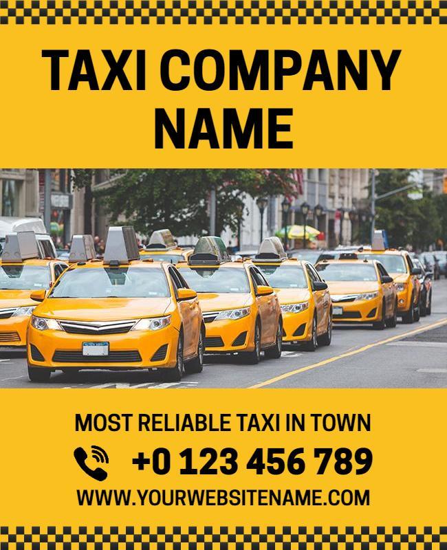 Reliable City Taxi Service Promotion Flyer Template