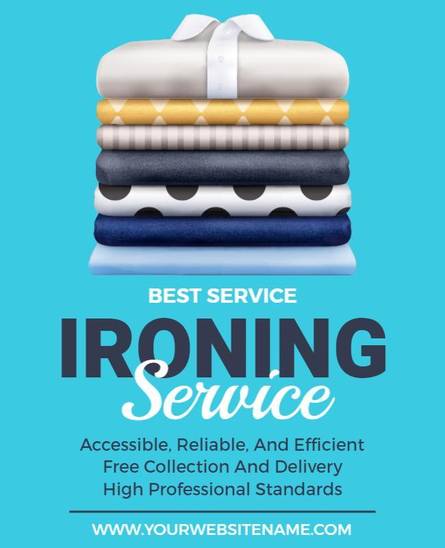 Reliable Clothes Ironing Service Flyer Template