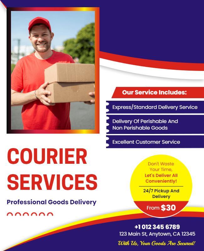 Reliable Courier and Delivery Services Flyer Template