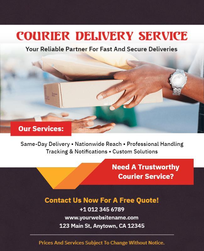 Reliable Courier Delivery Service Flyer Template