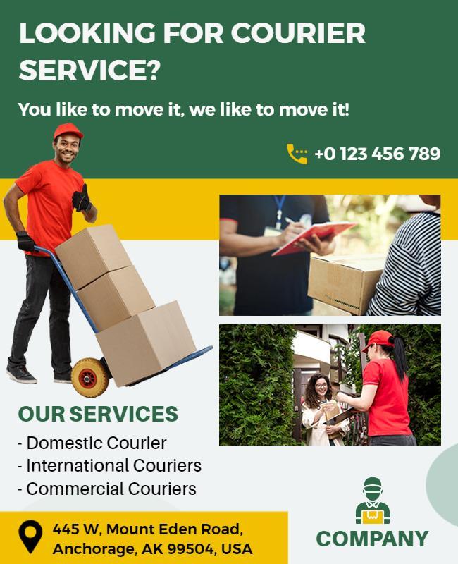 Reliable Courier Services Promotional Flyer Template