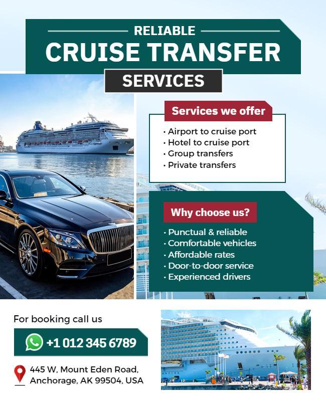 Reliable Cruise Transfer Services Flyer Template