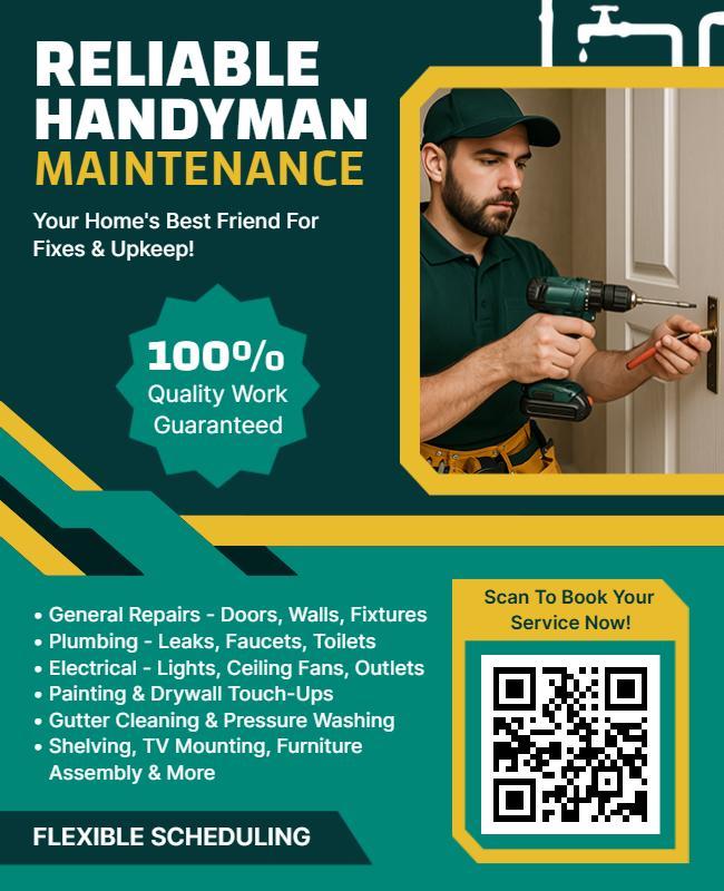 Reliable Handyman Maintenance Services Flyer Template