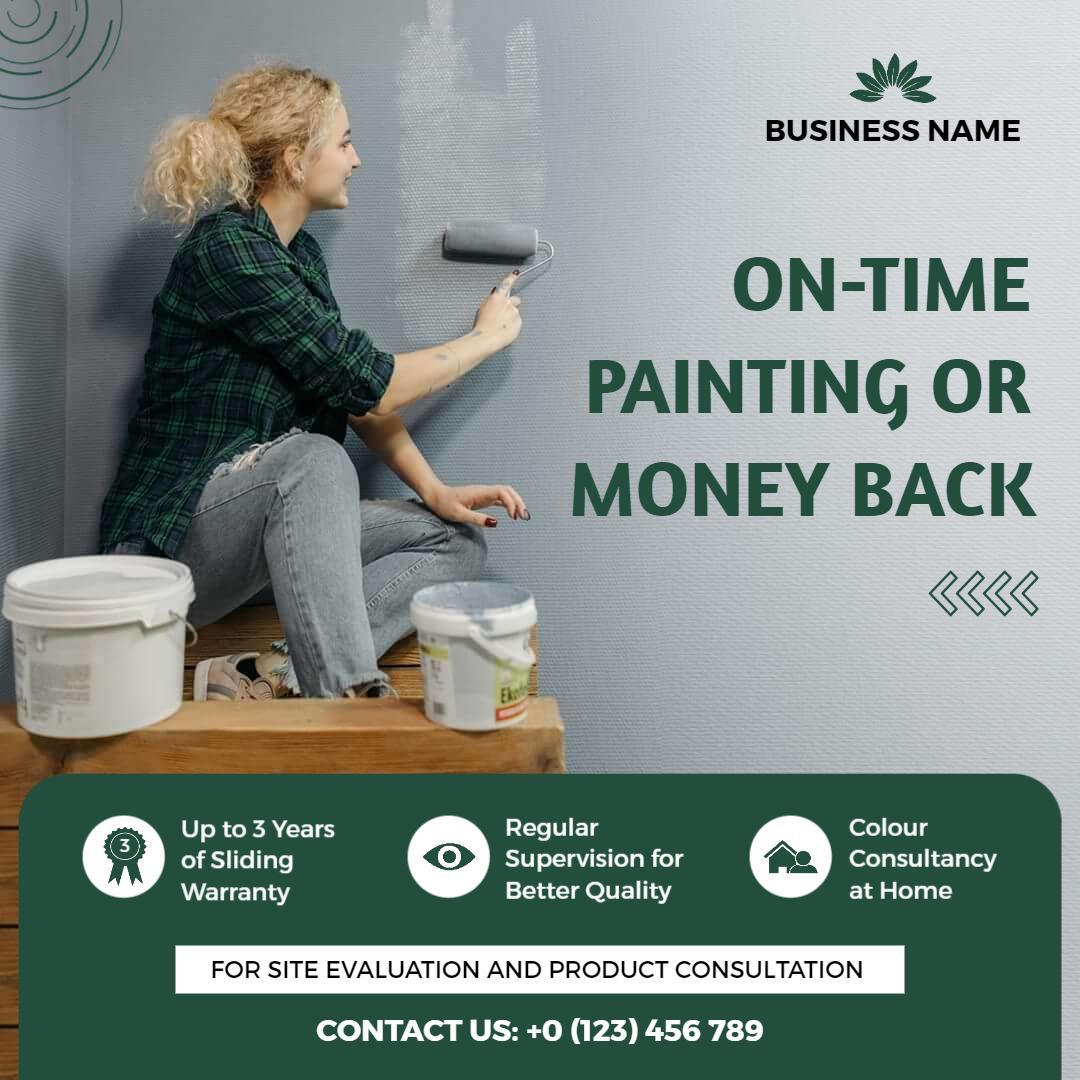Reliable Home Painting Services with Money Back Guarantee Ad Template