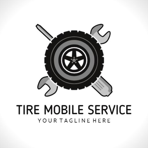 Reliable Mobile Tire Service with Tools for Easy Repairs Logo Template