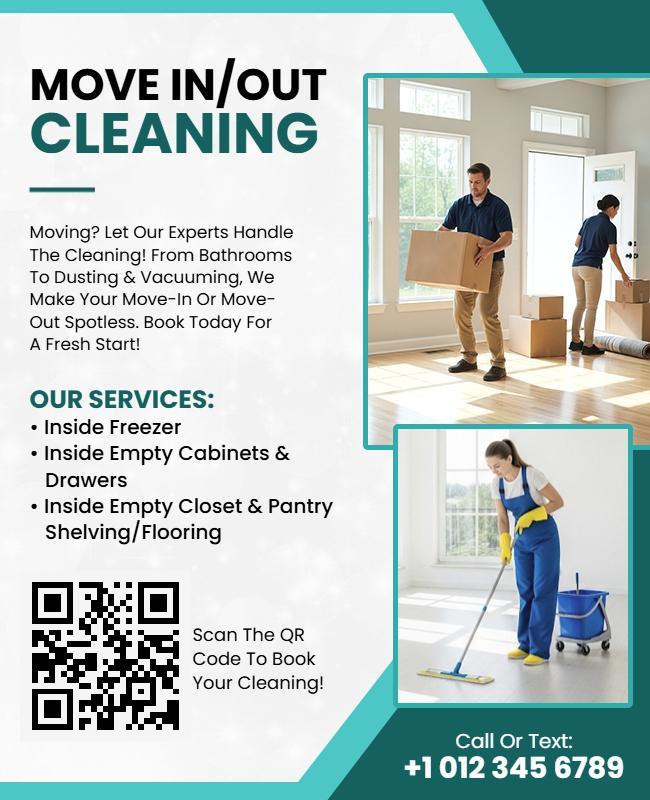 Reliable Move in Move Out Cleaning Flyer Template