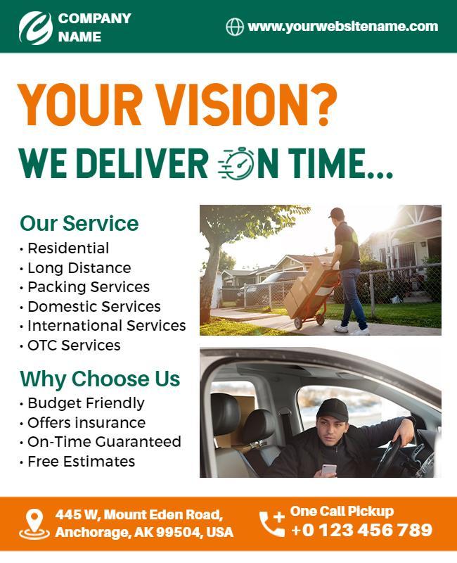 Reliable Moving and Delivery Service Flyer Template