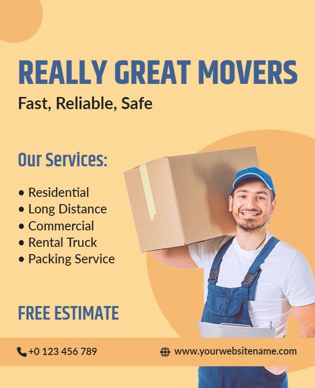 Reliable Moving Services Advertisement Flyer Template