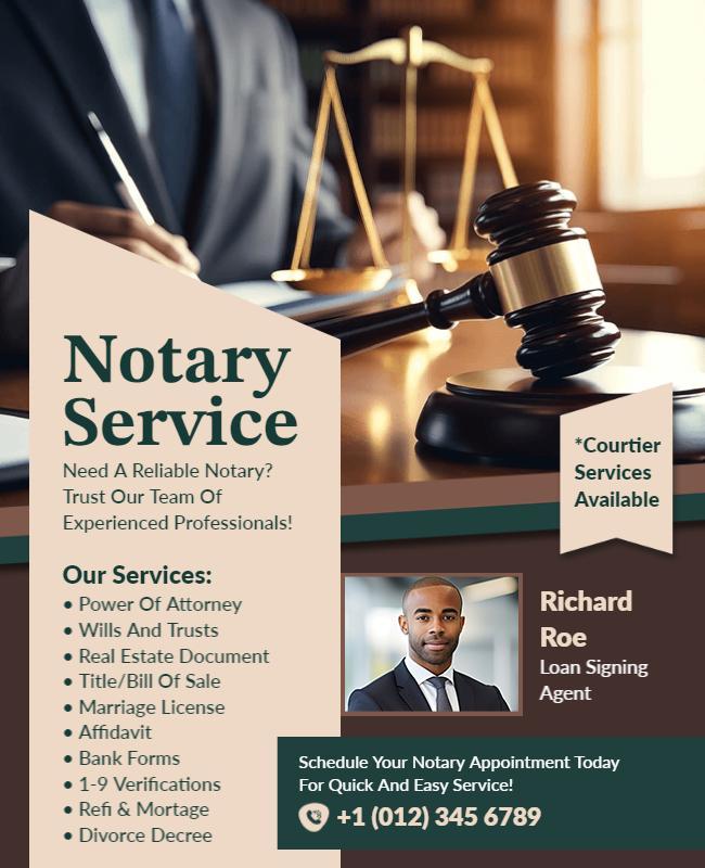 Reliable Notary Public Services Flyer Template