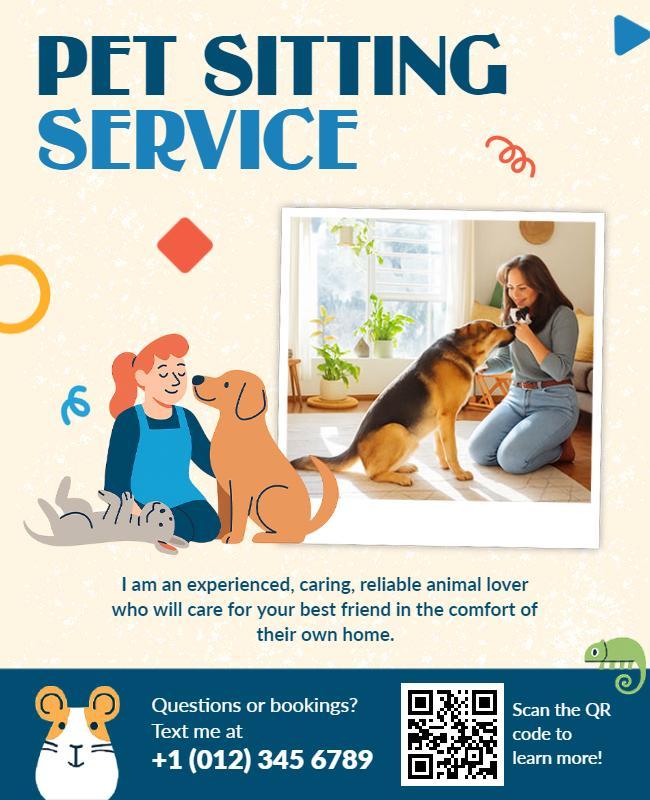 Reliable Pet Sitting Service Flyer Template