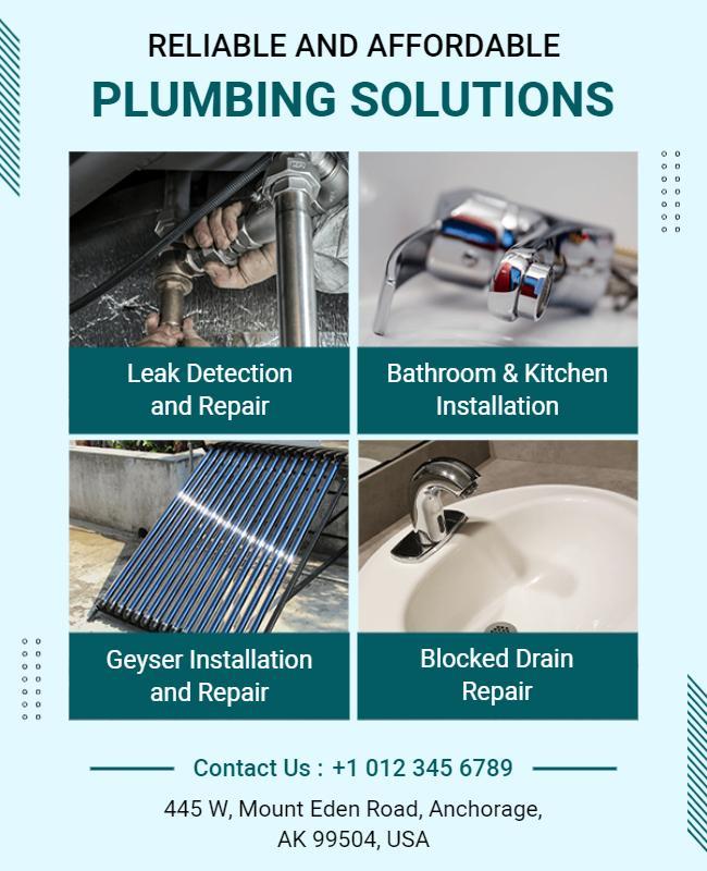 Reliable Plumbing Services Advertisement Flyer Template