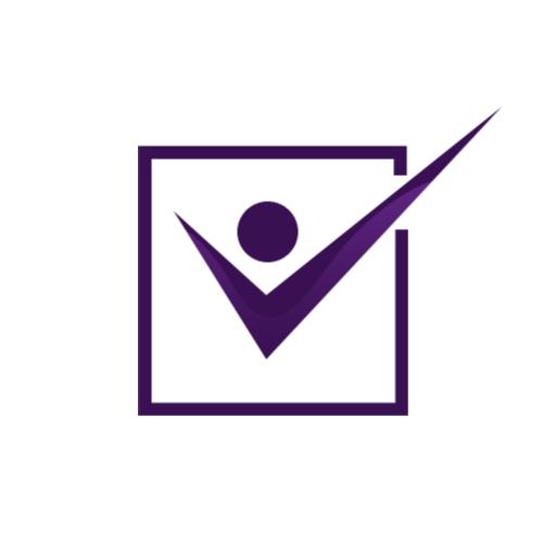 Reliable Purple Checkmark Symbolizing Insurance Trustworthiness Logo Template