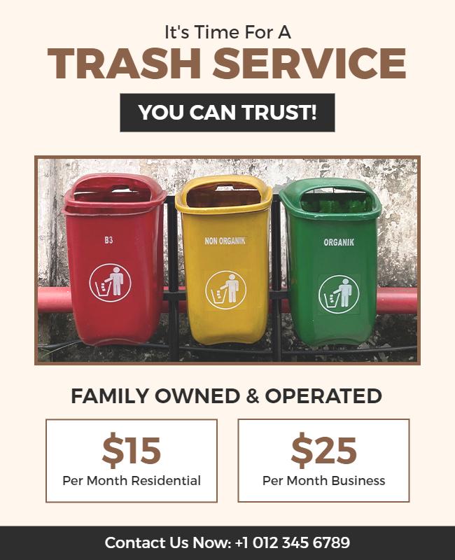 Reliable Trash Collection Service Flyer Template