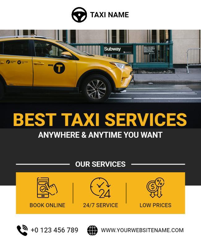 Reliable Urban Taxi Service Promotion Flyer Template