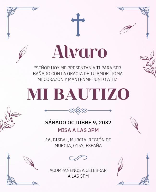 Religious Baptism Invitation Flyer Template