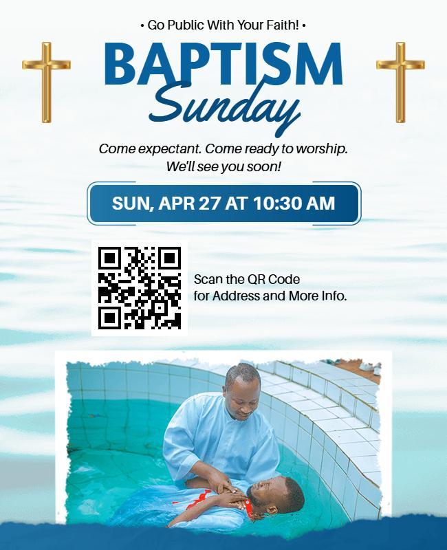 Religious Baptism Sunday Event Flyer Template