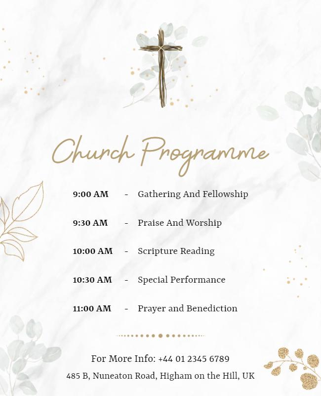 Religious Church Program Schedule Flyer Template